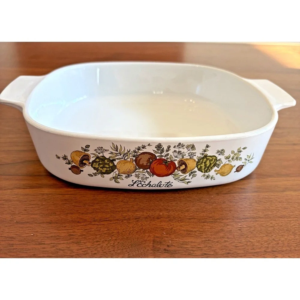Vintage Corning Ware A-8-B L'Echalote Spice of Life Casserole Dish 8x8x1 3/4